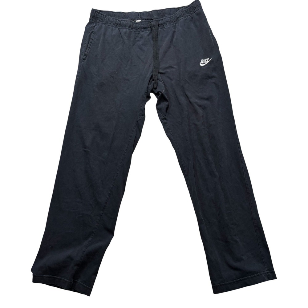 Nike Mens Sportswear Club Jersey Pants Black Straight Leg 804421-010 XL #417